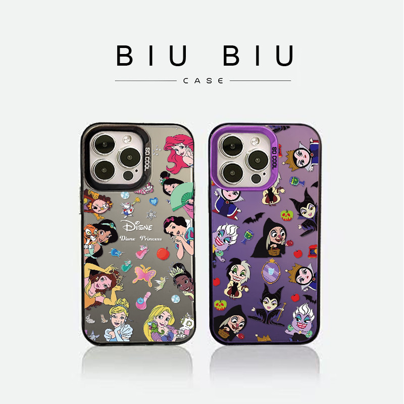 princesa da disney capa capinha case IMD Estojo rígido fosco premium para iPhone 8 XR XS 11 12 13 14 15 16 Pro Max Plus em Oferta na Shopee