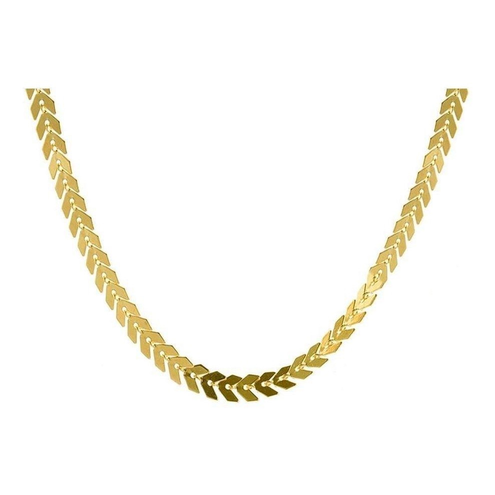 Colar Choker Escama De Peixe Tendência Folheado A Ouro 18k