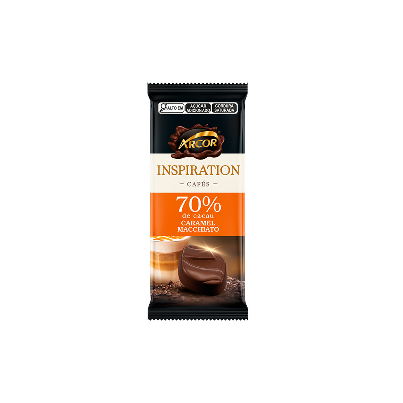 Chocolate Inspiration 70% Caramelo Macchiato Arcor 80g em Oferta na Shopee