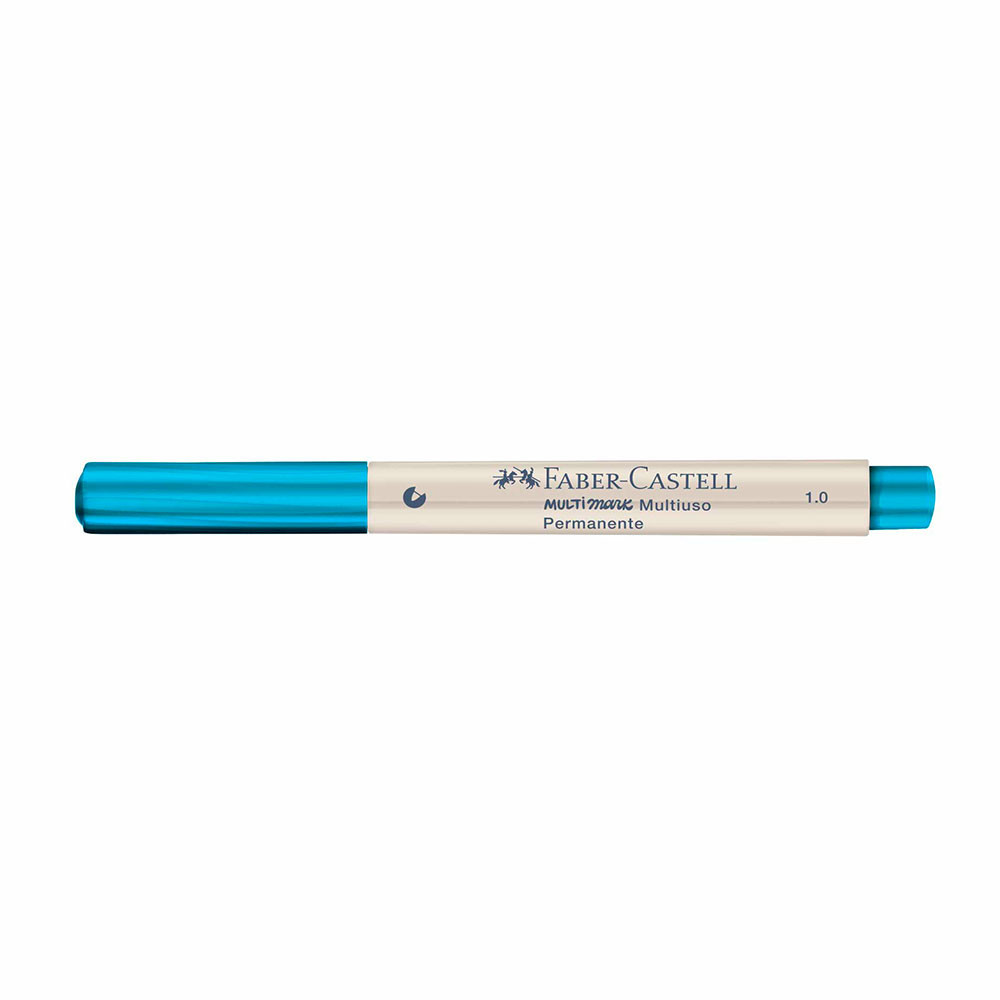 Pincel marcador multisuperfícies Multimark 1.0mm Azul Metálico MM/10AZM813ZF Faber-Castell