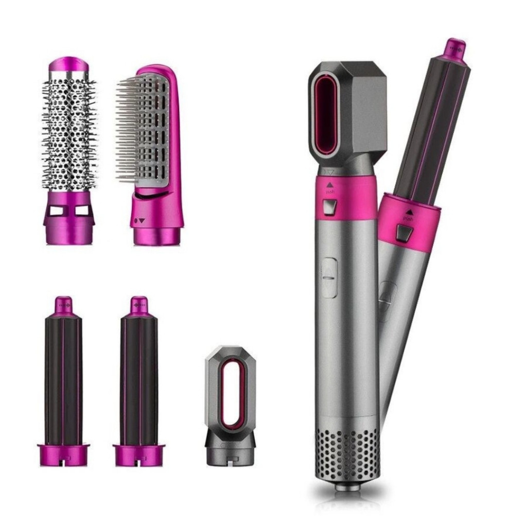 Escova 5 em 1 Secador, Pente, Modelador, Aumenta volume Profissional — imagem 2 de 2