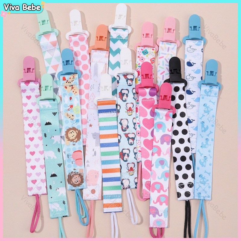 clipe de chupeta de bebê impressão de desenho animado brinquedos de dentição anti queda cordão em Oferta na Shopee