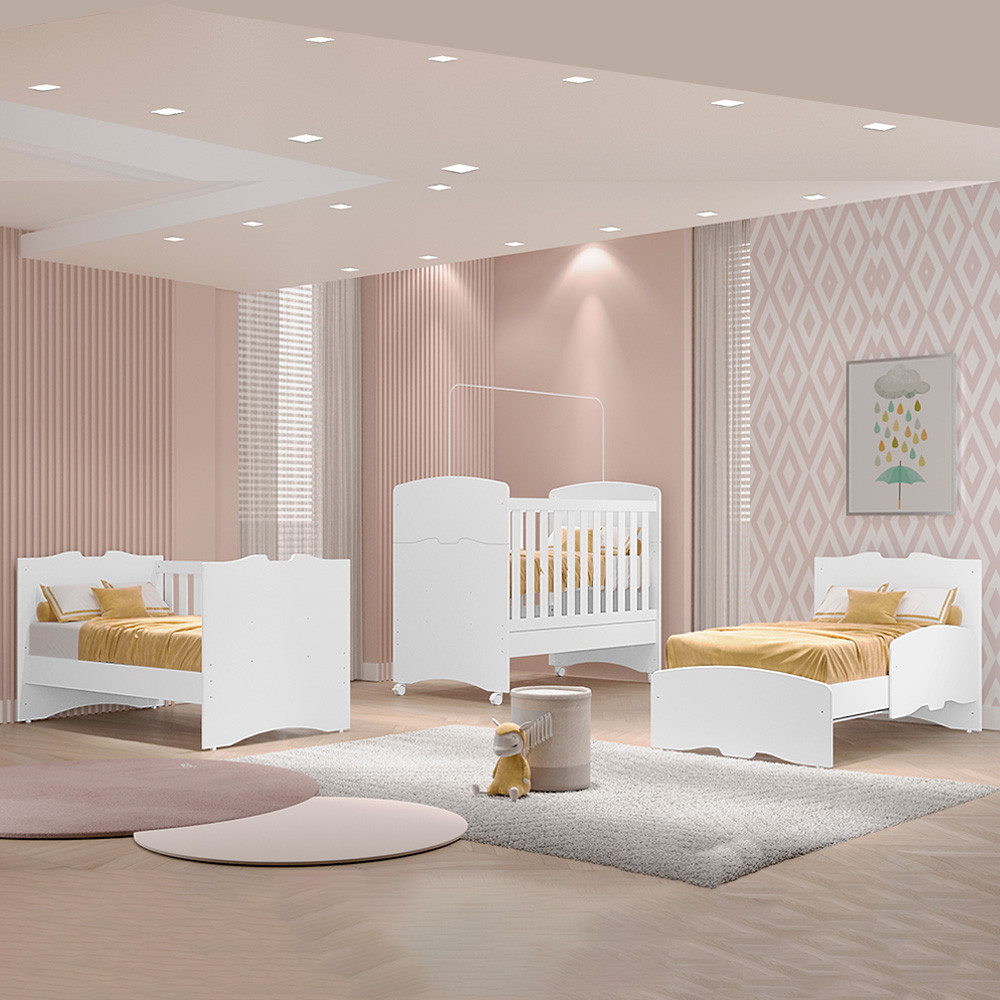 Berço Americano 3 em 1 Reversivel Mini Cama ou Mini Sofá 100% MDF