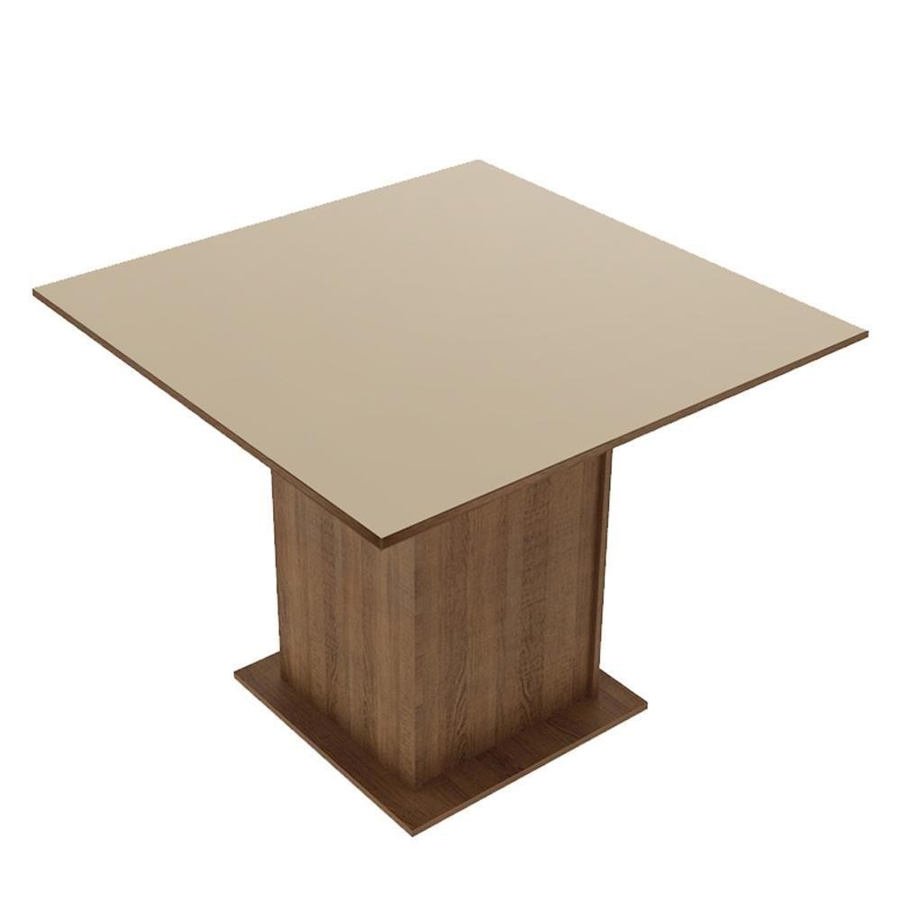 Mesa Rustic/Crema Quadrada Tampo de Madeira Madesa 5363 em Oferta na Shopee