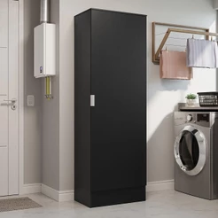 Armário Multiuso 60 Cm 1 Porta Preto Madesa Preto