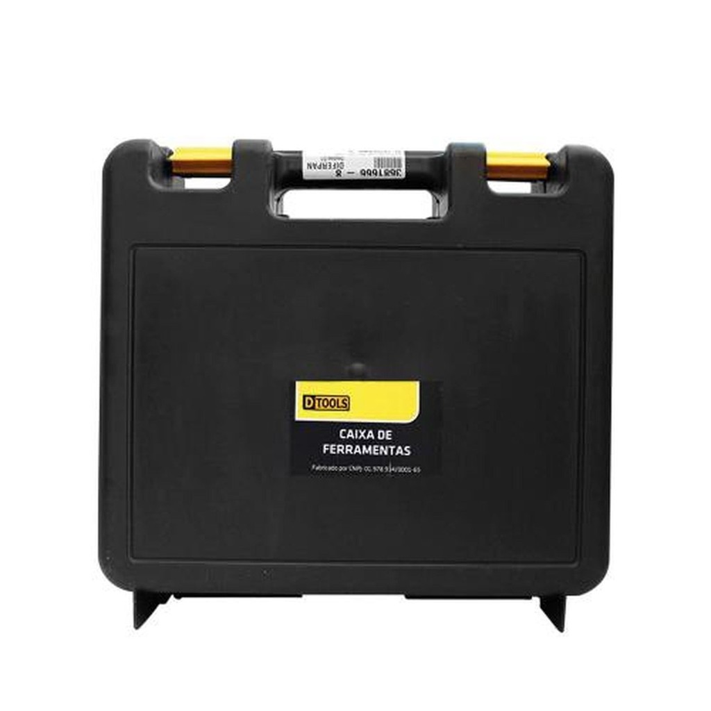 Caixa de Ferramentas Maxi 35x34x12 com Dobradiças Reforçadas e Porta Cadeado - DTOOLS