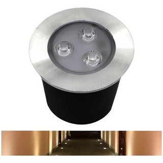 Balizador Spot Led Embutir Chao Piso Jardim 3w Ip65 Quente Cor Da Estrutura Preto Cor Da Cúpula Inox