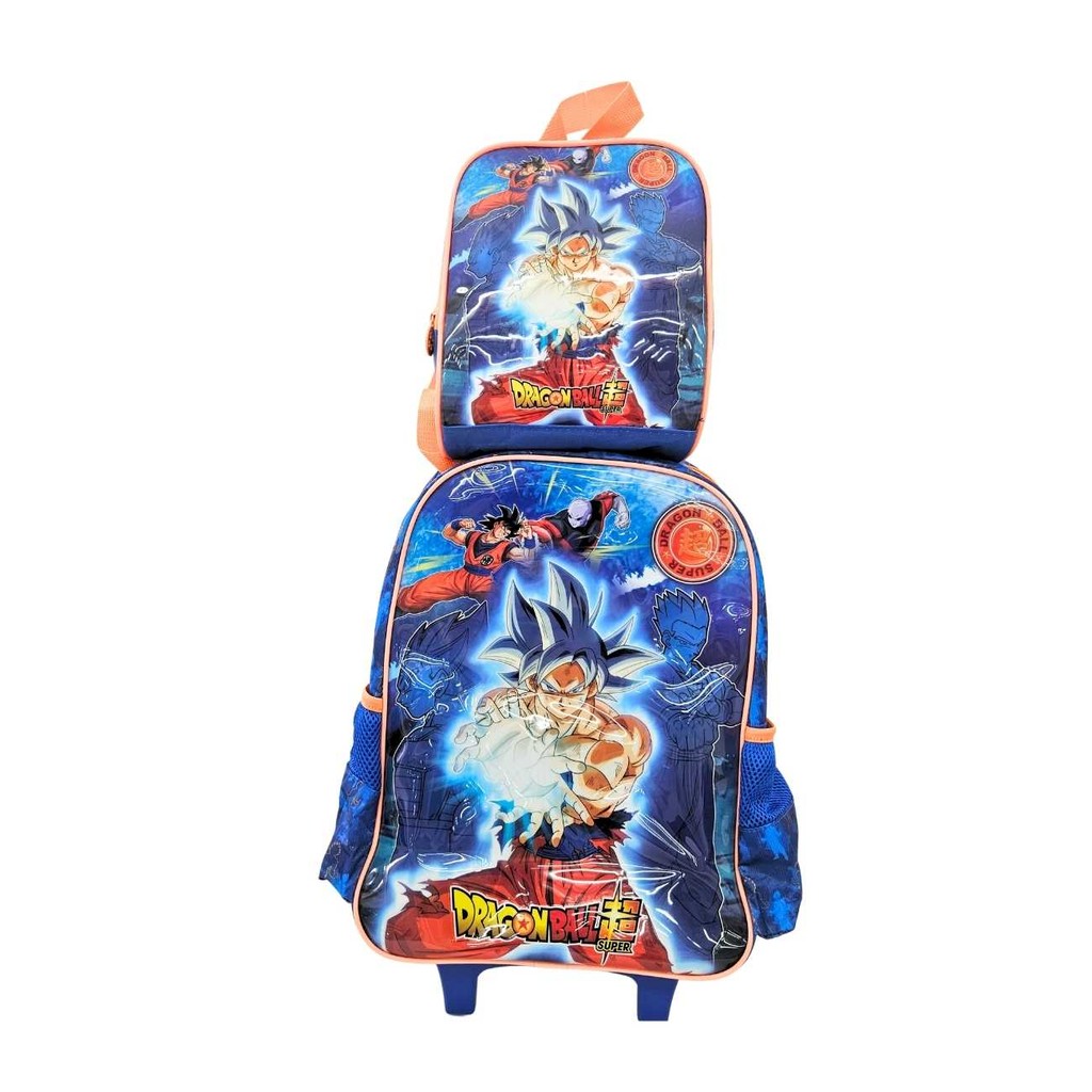 Conjunto Escolar Dragon Ball Z – Mochila com Rodinhas e Lancheira Térmica Infantil