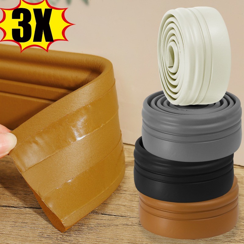 Rolos De Adesivos De Parede Para Rodapés | Guarnição De Decoração Autoadesiva De Material NBR Em 4 Cores , Solução Flexí