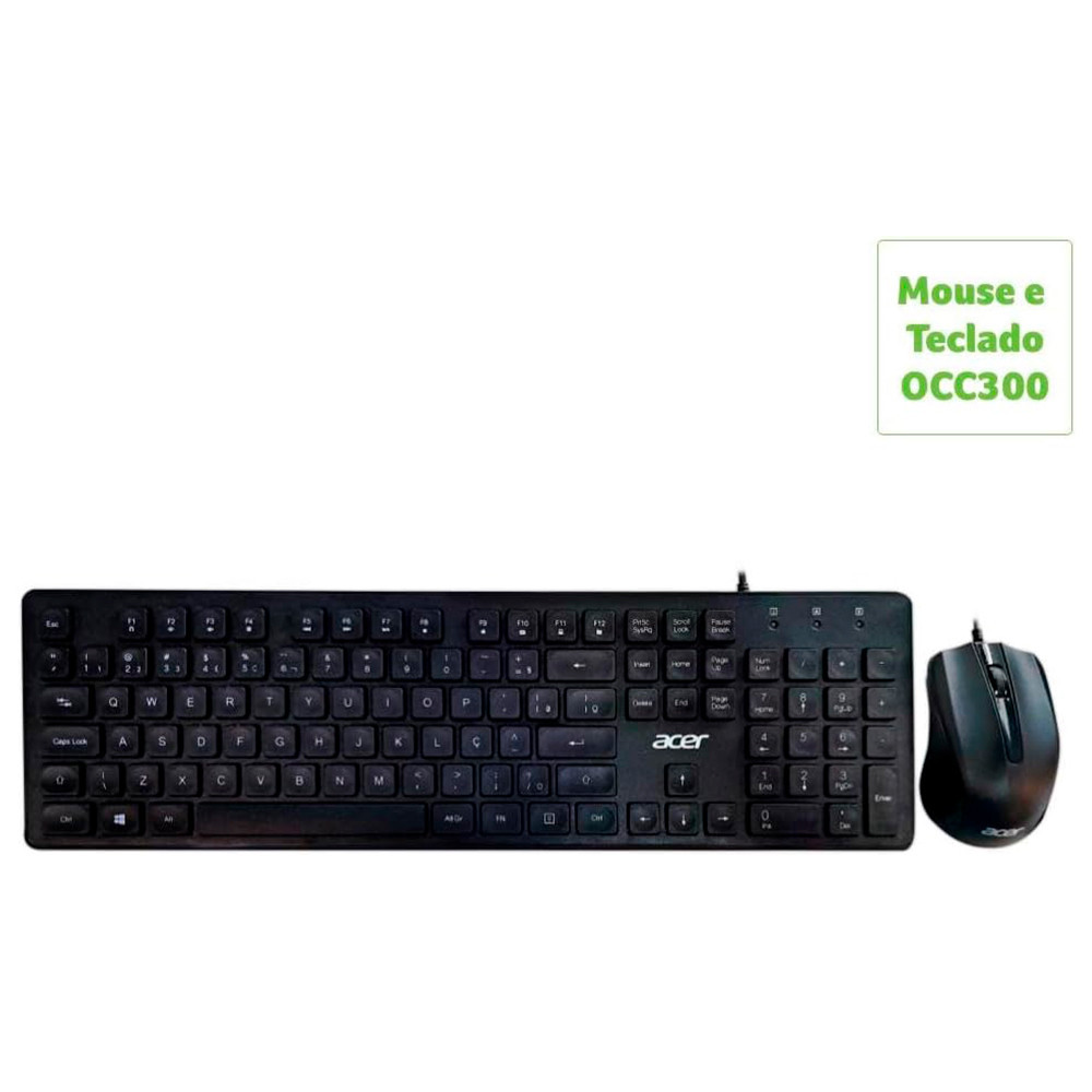 Teclado e mouse office com cabo Acer OCC300 em Oferta na Shopee