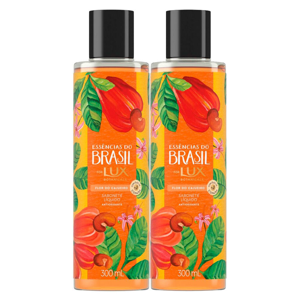 Kit 2 Sabonete Líquido Lux Essências do Brasil Flor Cajueiro 300ml - Beauty
