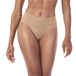 Calcinha Fio Dental Cós Largo Corte a Laser Bege em Oferta na Shopee