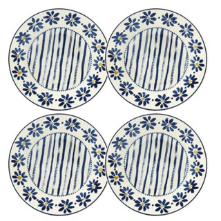 Jogo de 4 Pratos Fundos 21,5 cm Donna Margaridas em Oferta na Shopee