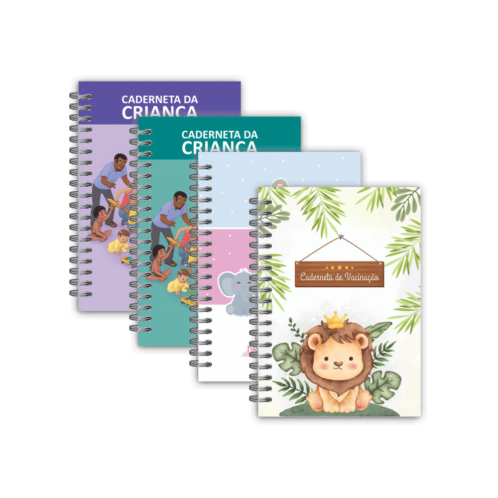 Caderneta de Saúde Vacinação Capa Maleável Sem Personalização 110 páginas coloridas tamanho A5