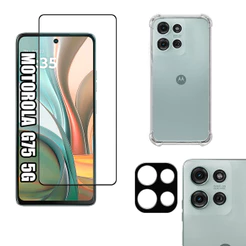 KIT Para Motorola G75 - Película de Vidro 3D - Capa - Câmera