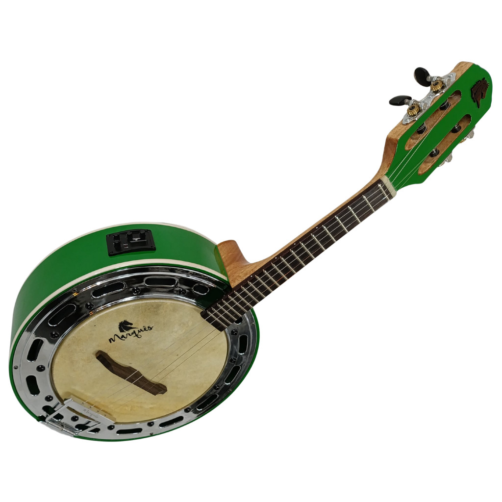 Banjo Marques Elétrico Aro Cromado Pintado Verde Ativo A20C