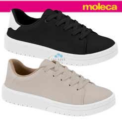 Tênis Feminino Moleca Casual Básico Versátil Estiloso Sintético