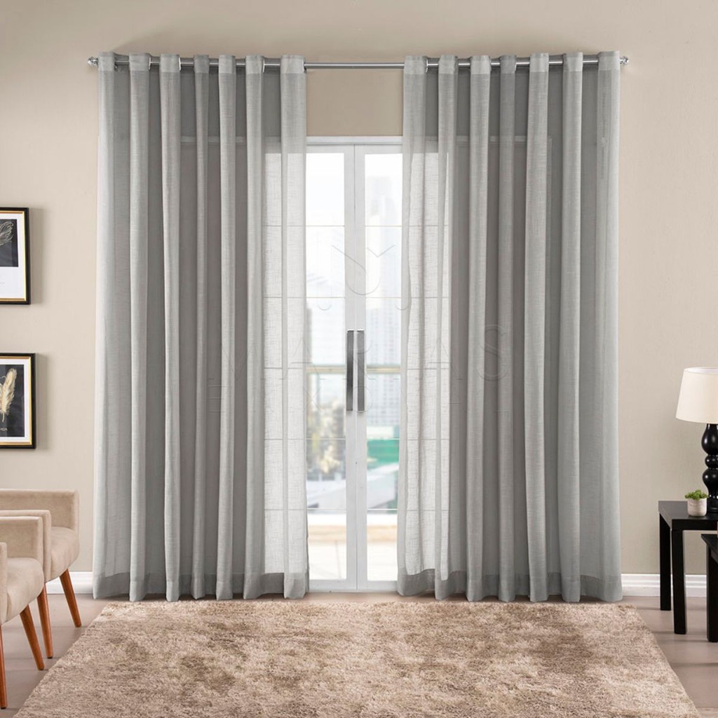 cortina gaze Linho Voil Rustico 6 metros corta varão simples Para janela de Sala Quarto apartamento