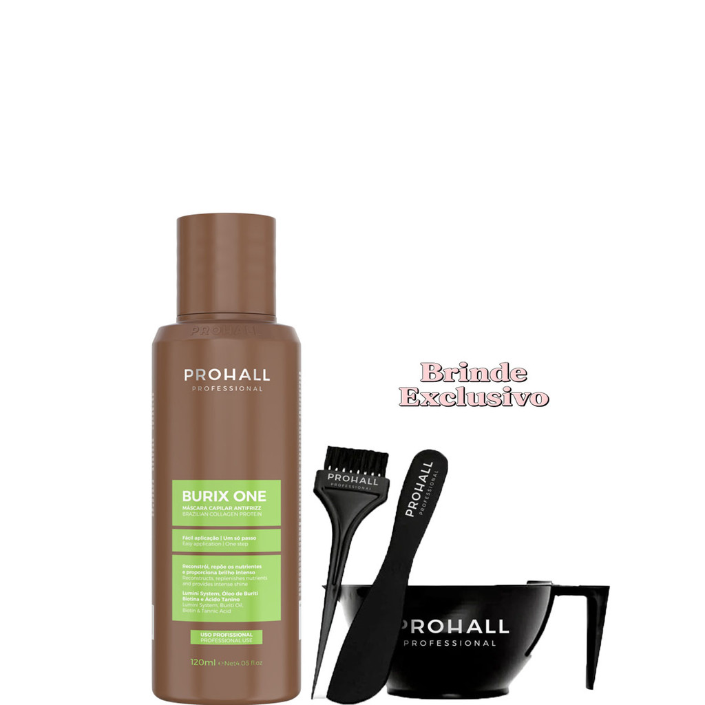 Escova Progressiva Ácido Tanino Prohall Burix 120ml Profissional +Brinde em Oferta na Shopee