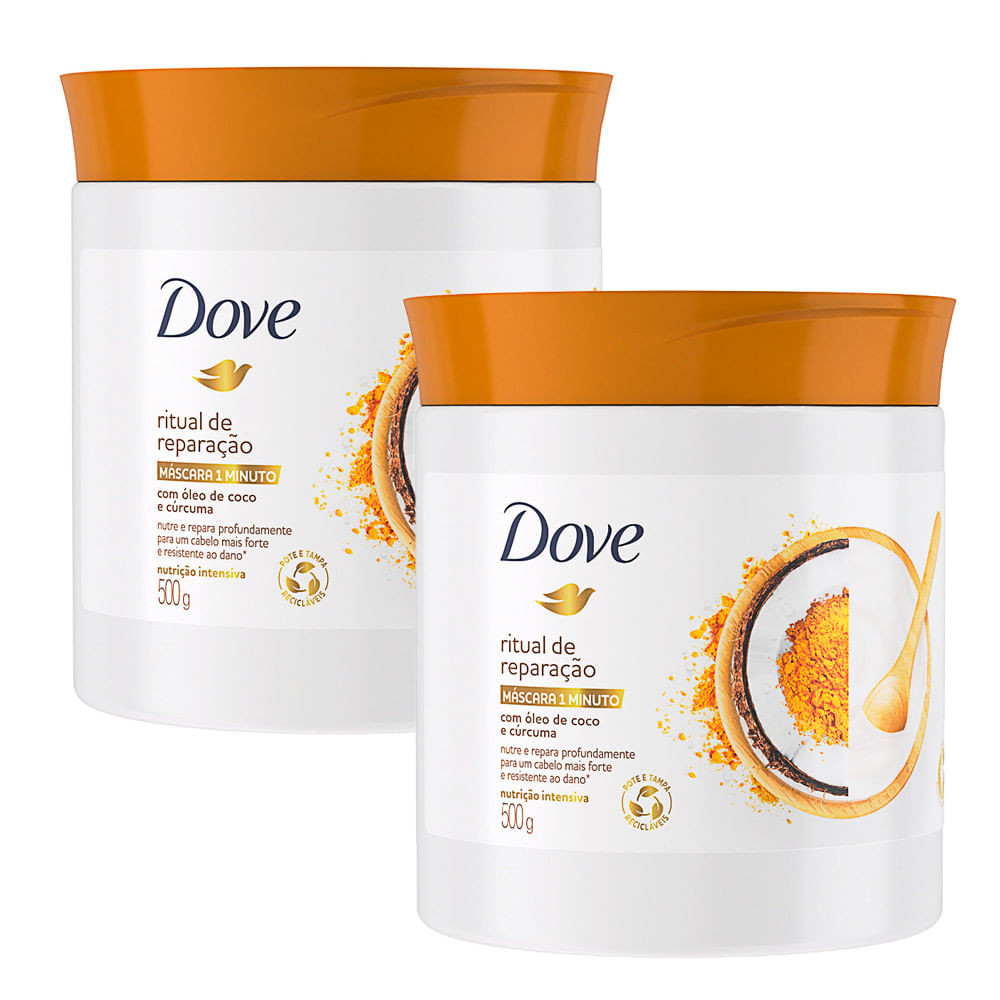 Kit 2 Máscara de Tratamento Dove Ritual de Reparação 1 Minuto 500g - Beauty