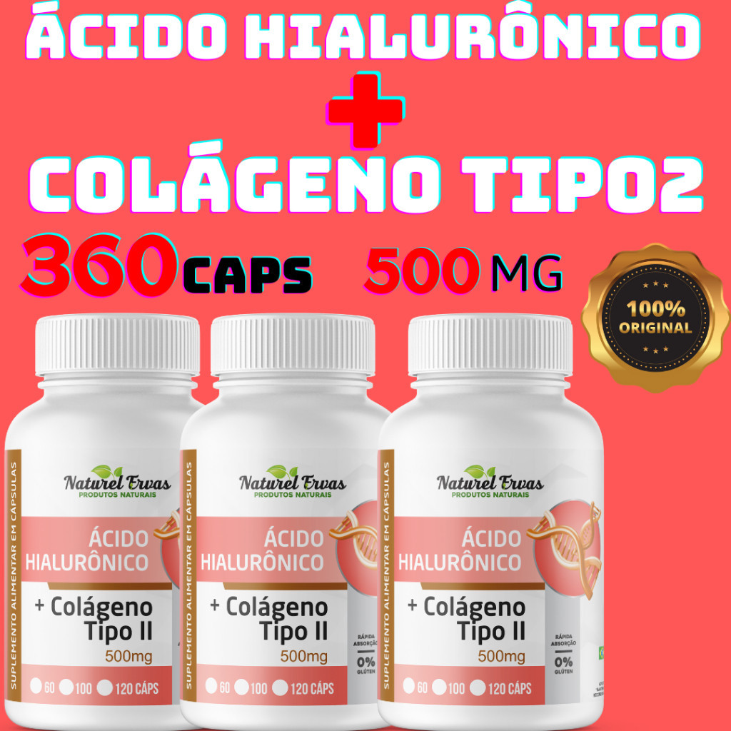 Colágeno Tipo II + Ácido Hialurônico 120 Cáps – Articulações em Oferta na Shopee