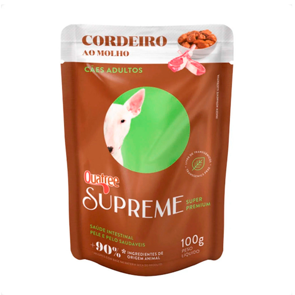 Ração Úmida Quatree Supreme Para Cães Adultos Cordeiro 100g