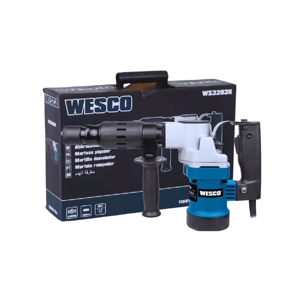 Martelete Perfurador Rompedor 1100w 10j Ws3203k 220v Wesco Cor Azul