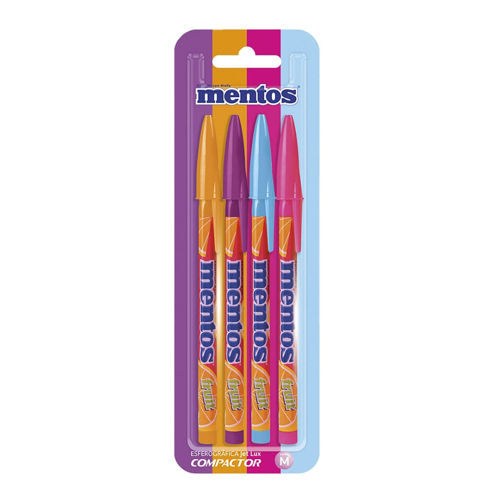 Caneta Esferográfica Compactor Jet Lux Mentos 4 Cores 1.0mm - Stationery