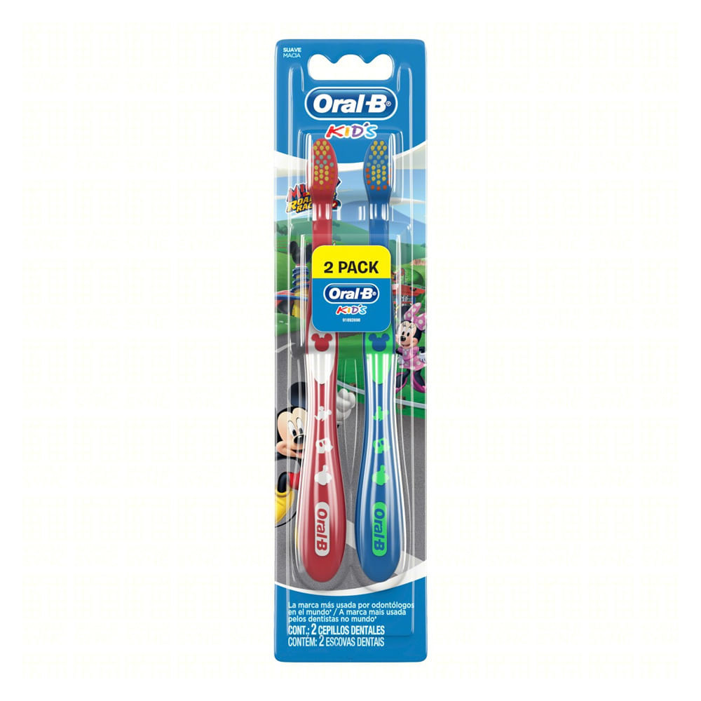Escova Dental Oral B Kids Disney Mickey Cores Sortidas com 2 Unidades - Health
