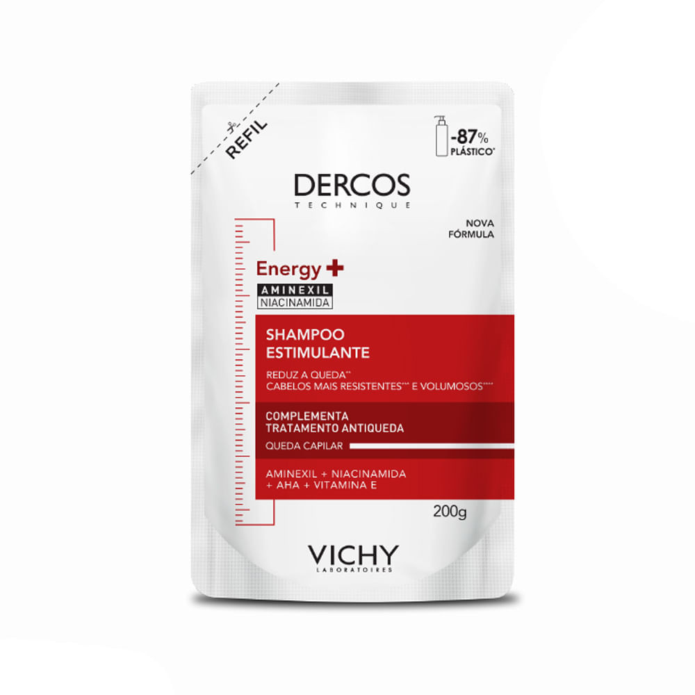Shampoo Estimulante Dercos Energy+ Vichy Refil 200g - Beauty
