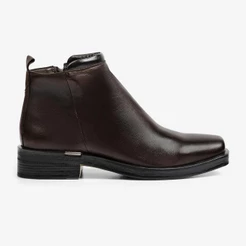 Bota Masculina Social Couro Ferracini Zíper Bico Quadrado Urban Way 6694-169H