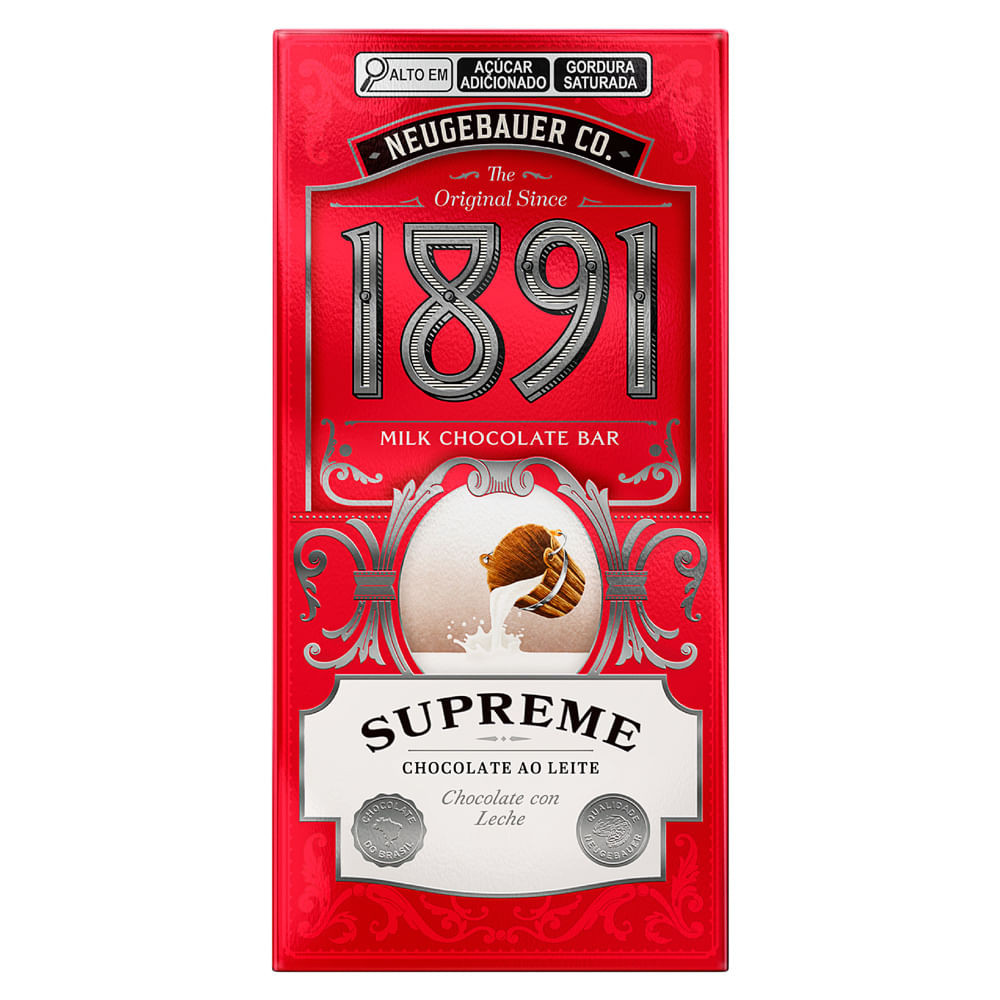 Chocolate Neugebauer 1891 Supreme ao Leite 90g - Food & Beverages