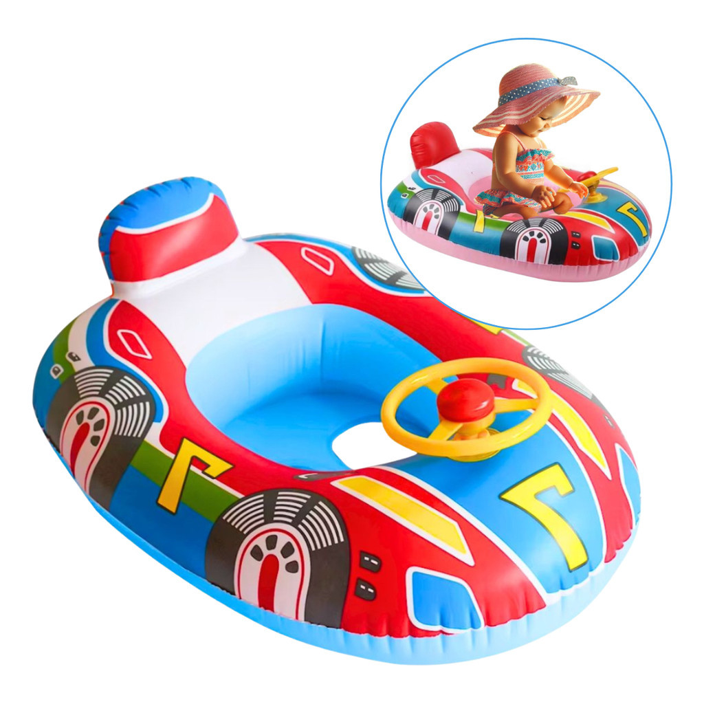 Boia Bote Infantil Inflável Carro Com Volante Buzina Piscina