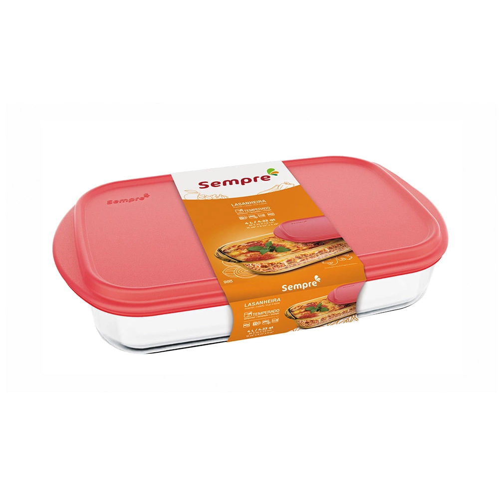 Assadeira Nadir Sempre em Vidro com Tampa 4l - Home & Living