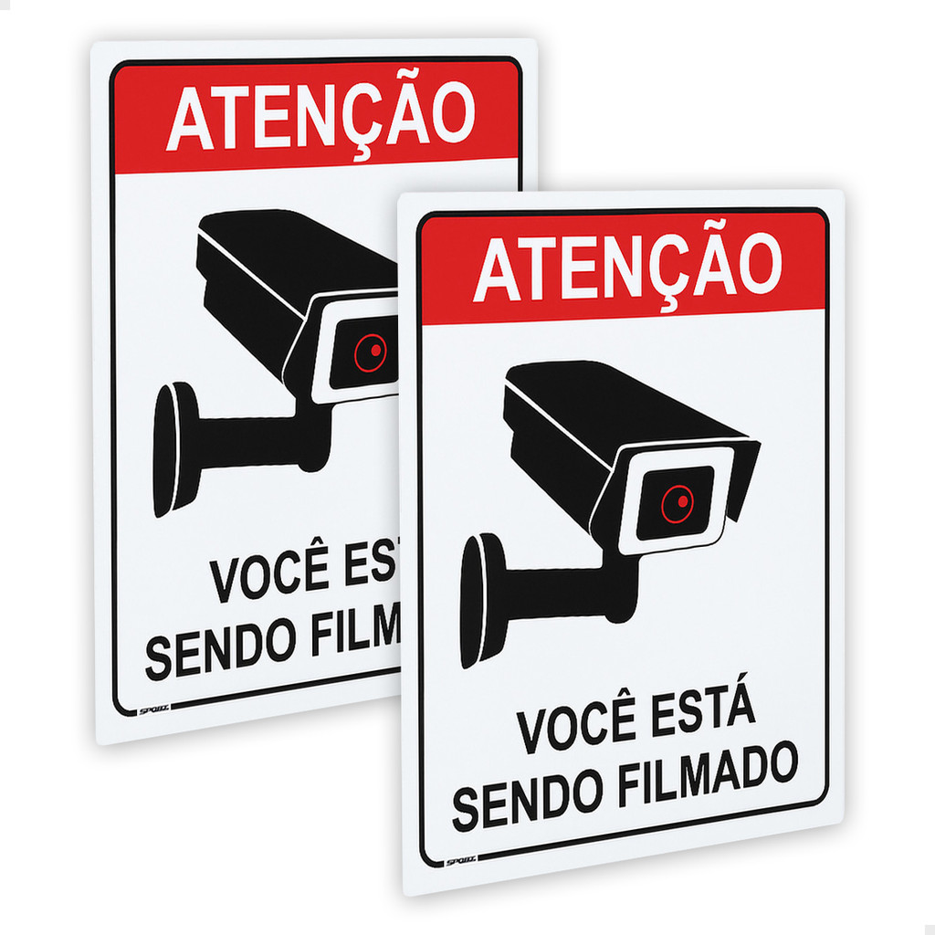 2 Placas Ambiente Monitorado Câmeras Você Está Sendo Filmado em Oferta na Shopee