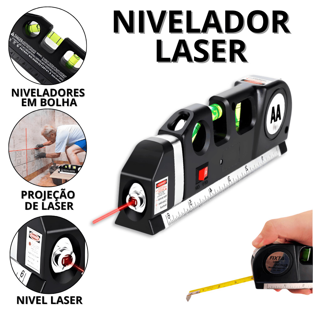 Nível Laser Profissional Trena A Leiser Multifuncional Nivelador Alta Precisão Digital Bateria