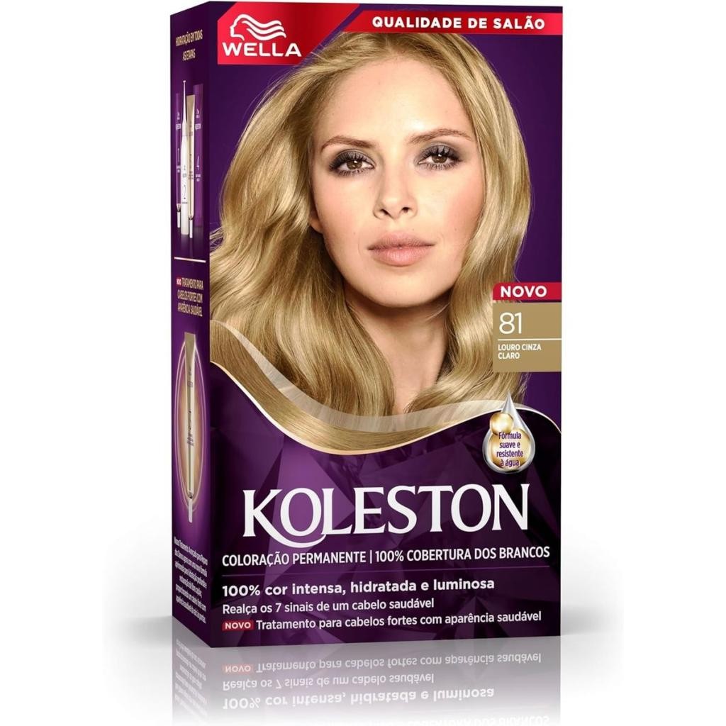 Coloração Permanente 81 Louro Cinza Claro Koleston 55g