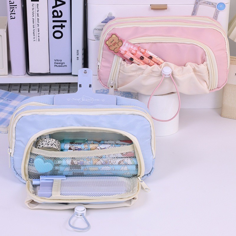 Estojo De Lápis Caneta Esferográfica De Papelaria Bolsa De Armazenamento Portátil Grande Capacidade Estudantes De VoltaQ