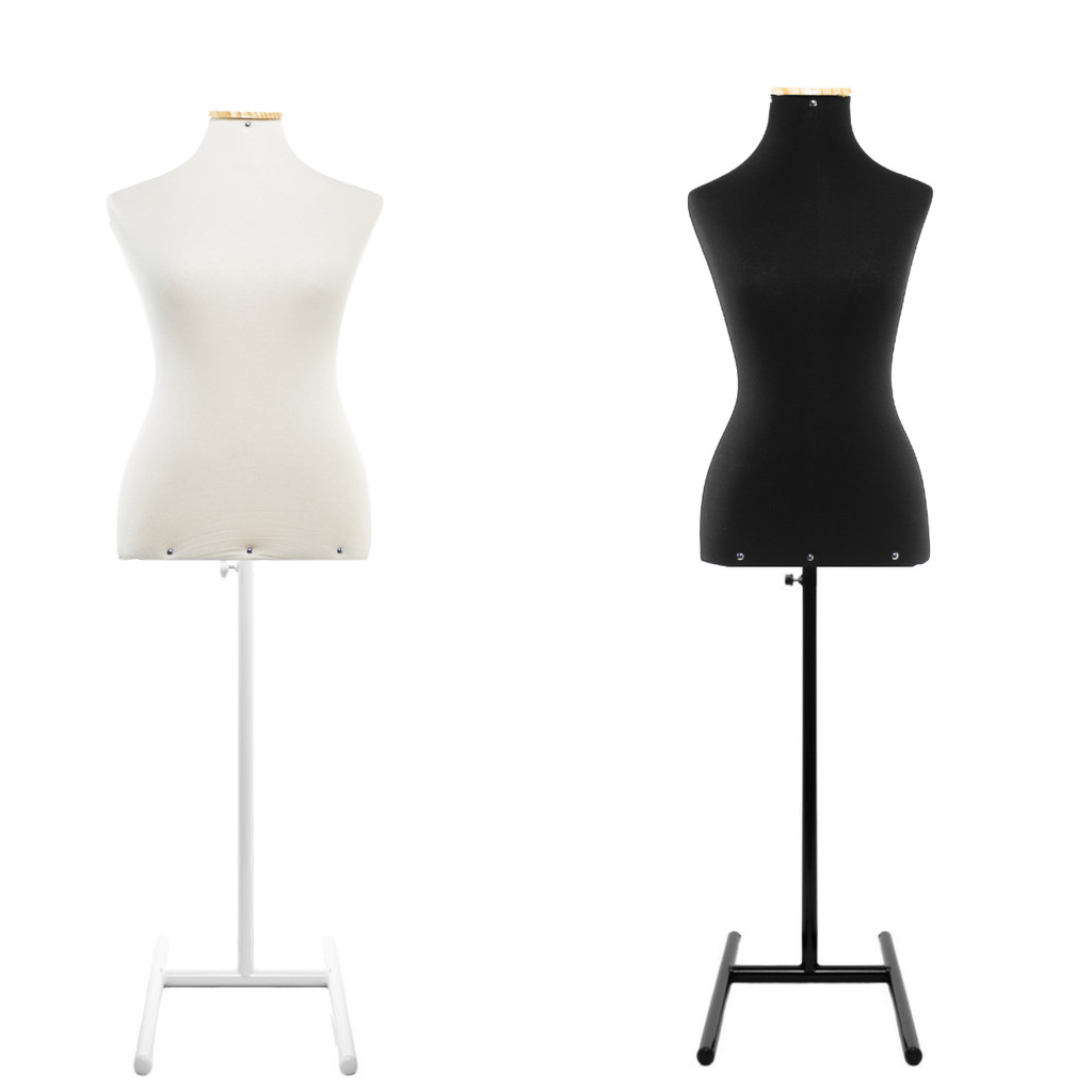 1 Manequim Busto Feminino Forrado Vitrine Loja Com Pedestal H
