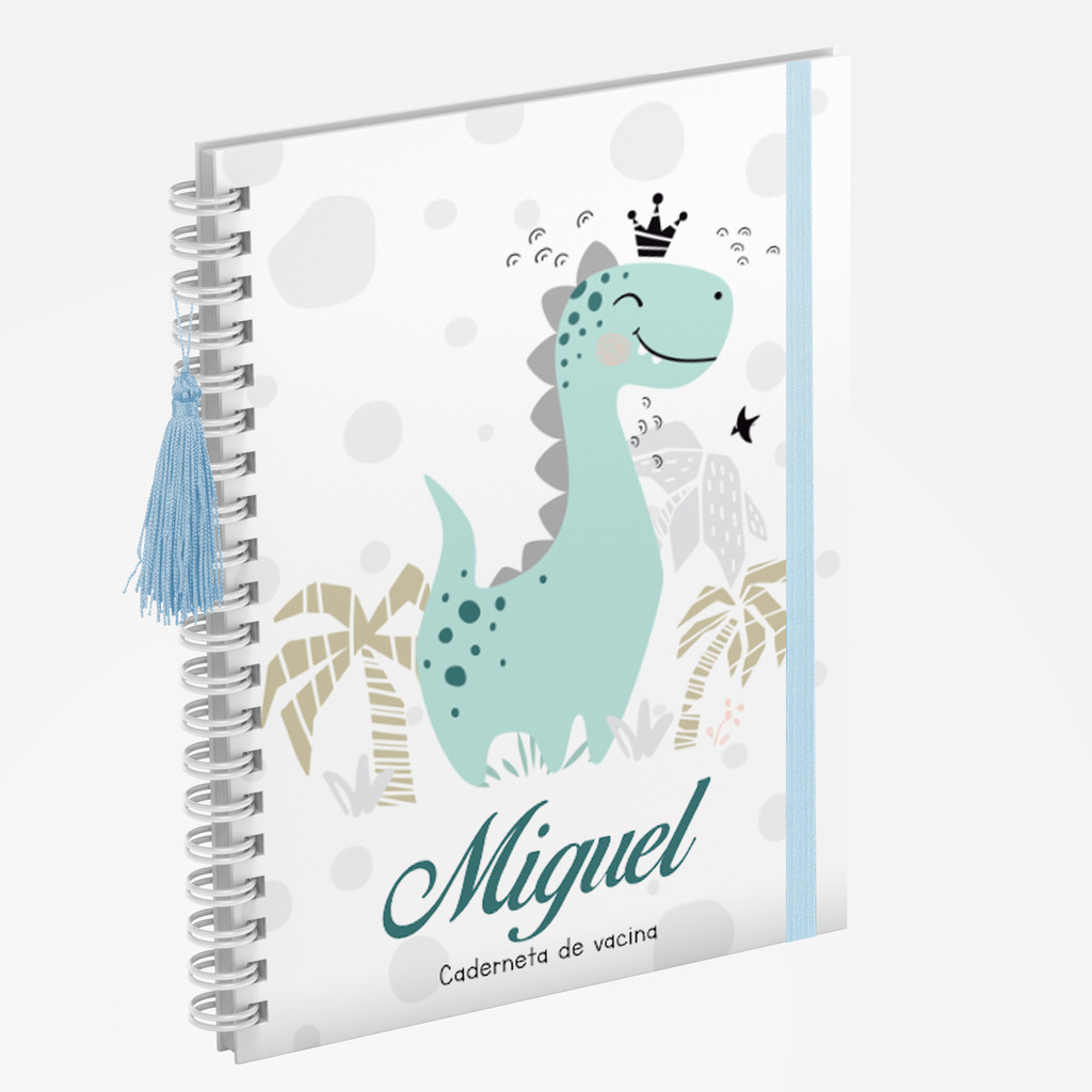 Caderneta de Vacina Vários Modelos Masculina Completa Dinossauro 6 Dr Gráfica