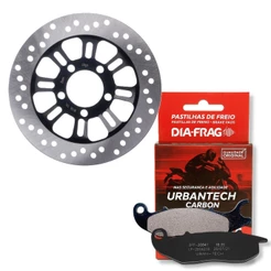 Disco de Freio Dianteiro Cg 160 Titan Abs 2025 + Pastilhas Diafrag (Orgânica)