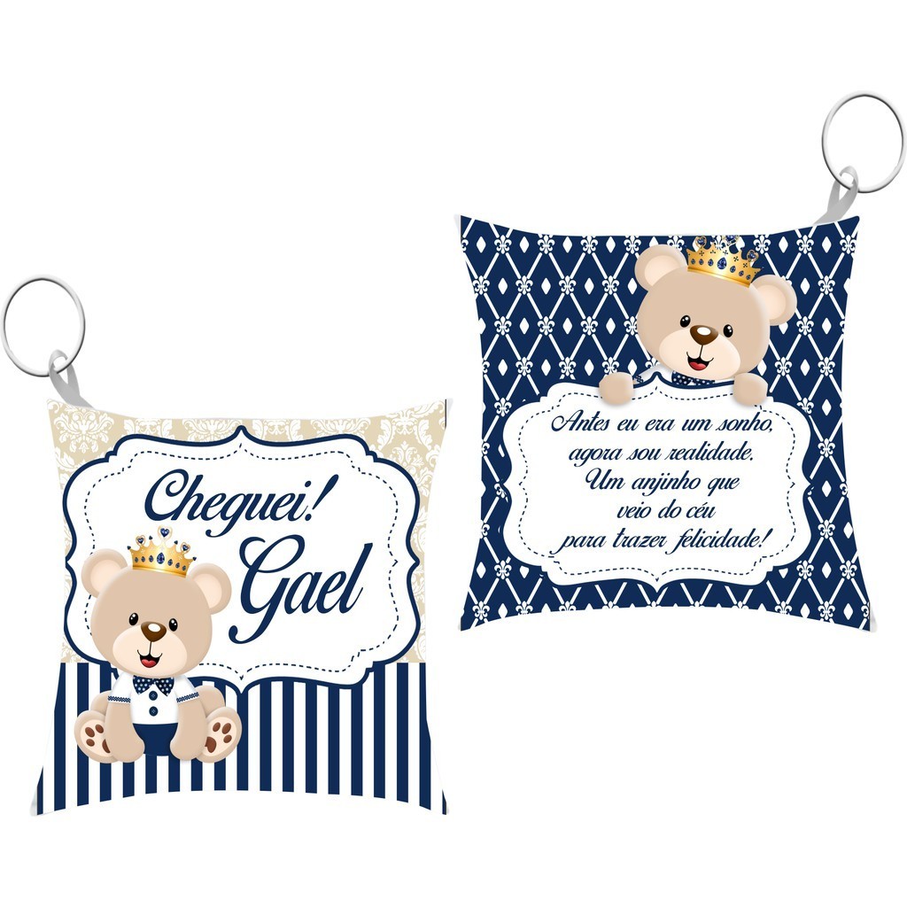 Kit 10 a 50 Almochaveiros Personalizados Lembrancinhas Maternidade Ursinho Príncipe em Oferta na Shopee