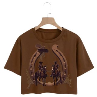 Blusa Cropped T-Shirt Oversize Country Sertanejo Ferradura Cavalos Lançamento em Oferta na Shopee