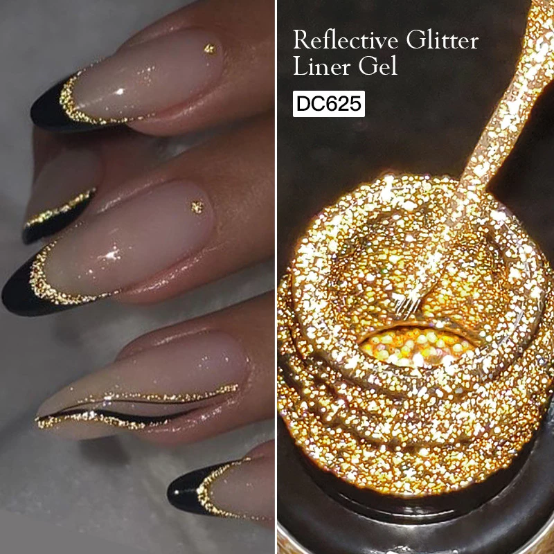 MTSSII 5ml Reflexivo Glitter Forro Unha Gel Polonês Ouro Prata Vermelho Espumante Suprimentos de Unhas Uv/Led Verniz — imagem 1