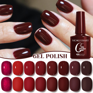NICOLE Diário Esmalte Em Gel Vermelho Vinho UV LED Base Top Coat 10ML em Oferta na Shopee