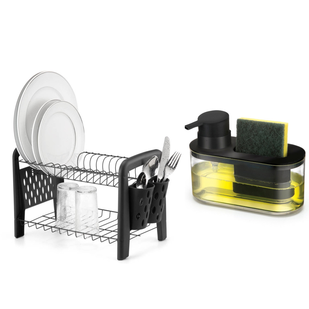 Kit Escorredor Louça Pia e Porta Detergente Transparente em Oferta na Shopee