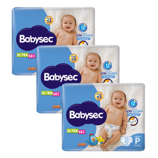 Kit com 3 Pacotes Fralda Babysec UltraSec Jumbinho P Galinha Pintadinha 20un em Oferta na Shopee