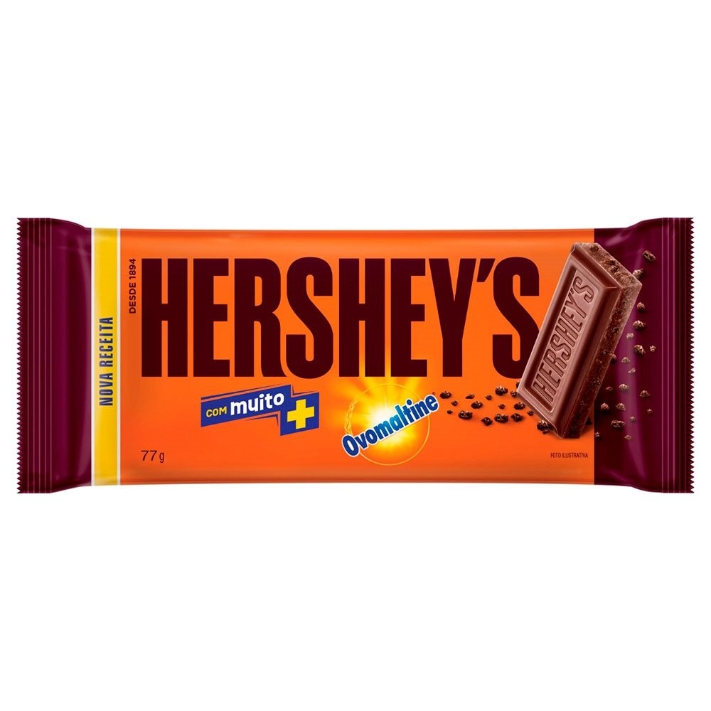 Chocolate Hershey's ao Leite com Ovomaltine 77g - Embalagem com 18 Unidades em Oferta na Shopee