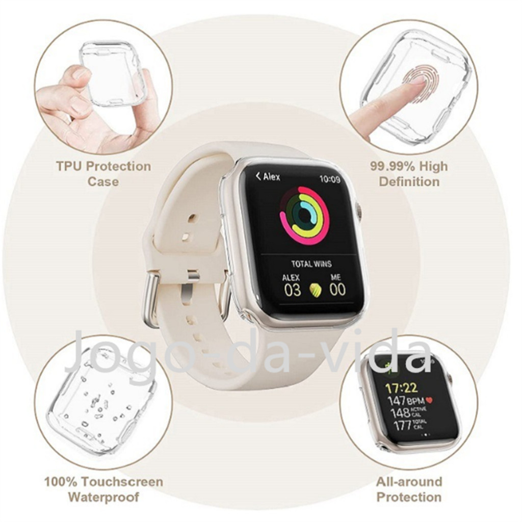 Case Capa para Silicone transparente fechado Apple watch Series 38/40/42/44/41/45/49MM DK store DK store