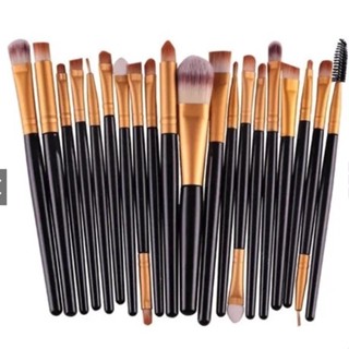 Kit 20 Pinceis Profissional Pincel Maquiagem Preto e Neon COR Aleatória